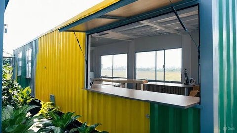 Desain Warung Jualan Kontainer dari Baja Ringan
