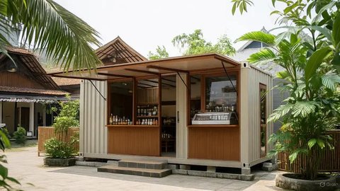 Desain Warung Jualan Kontainer dari Baja Ringan