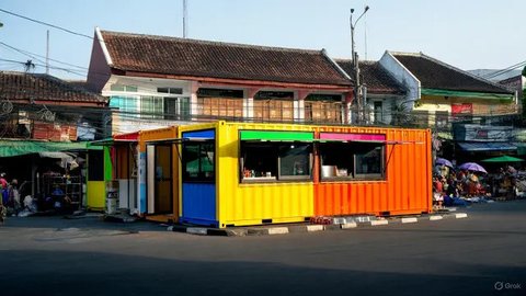 Desain Warung Jualan Kontainer dari Baja Ringan