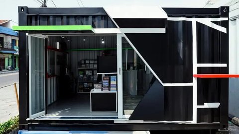 Desain Warung Jualan Kontainer dari Baja Ringan