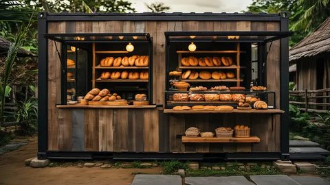 Desain Warung Jualan Kontainer dari Baja Ringan