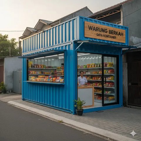 Ide Desain Warung Sembako Hemat Biaya Modal Kecil (Image by Gemini AI)