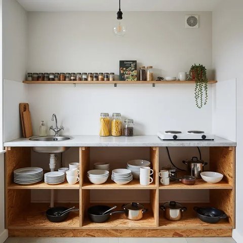 Dapur Rumah Mungil 2x2 Meter dengan Fungsi Maksimal dan Biaya Minim (AI)