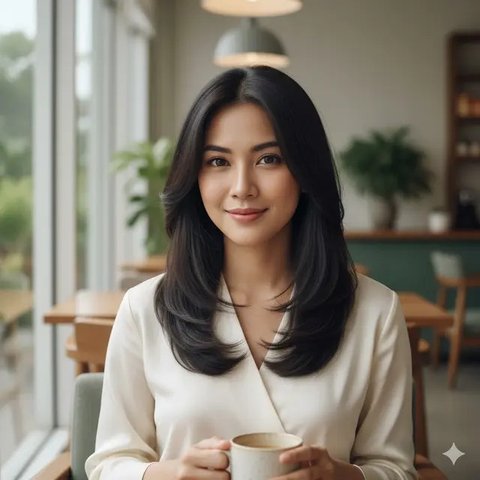 Rambut Wanita Panjang Layer (Foto: Reve Art AI)