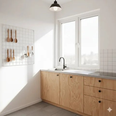 Dapur Rumah Kecil 2x2 Meter Gaya Japandi Budget 10 Juta (Image by Gemini)