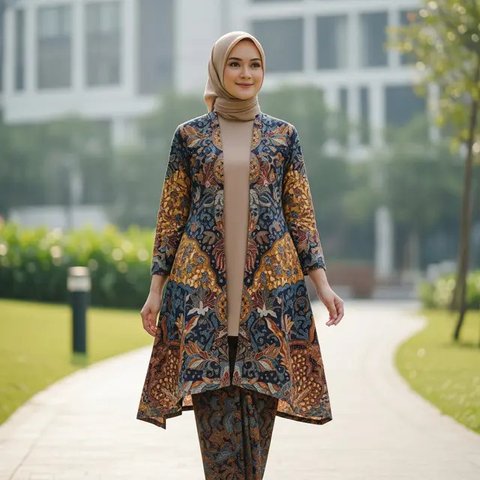 Model Atasan Batik Hijab Modern/Gemini AI