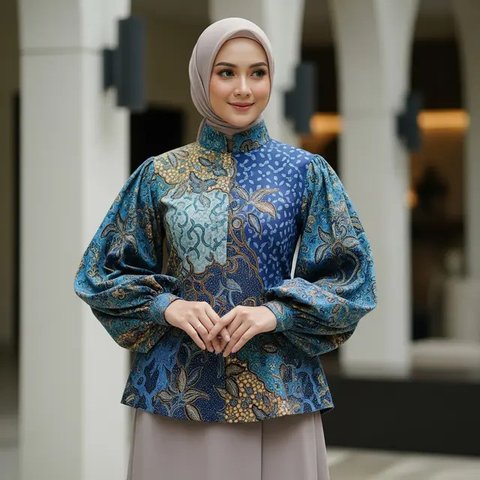 Model Atasan Batik Hijab Modern/Gemini AI