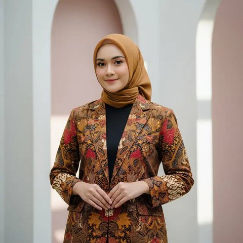 Model Atasan Batik Hijab Modern/Gemini AI