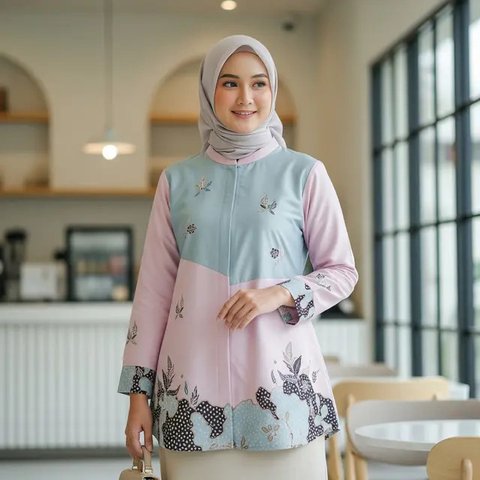 Model Atasan Batik Hijab Modern/Gemini AI