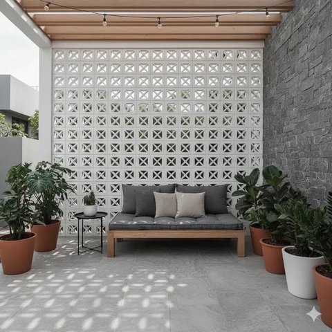 Rumah Minimalis dengan Teras Depan Simetris/AI