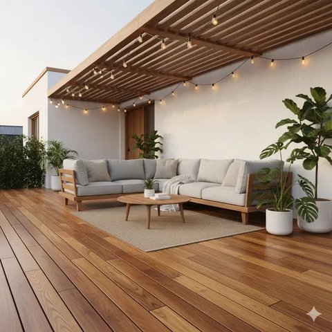 Rumah Minimalis dengan Teras Depan Simetris/AI