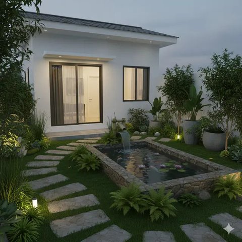 Rumah Sederhana Murah tapi Punya Taman Mini Cantik (Image by Gemini AI)