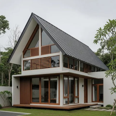 Model Rumah Sederhana Tapi Mewah dengan Atap Modern 2025 (Gemini AI)