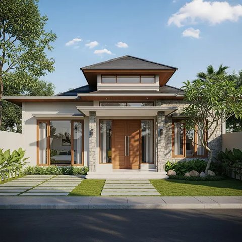 Model Rumah Sederhana Tapi Mewah dengan Atap Modern 2025 (Gemini AI)