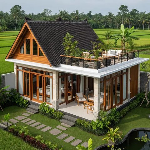 Model Rumah Sederhana Tapi Mewah dengan Atap Modern 2025 (Gemini AI)