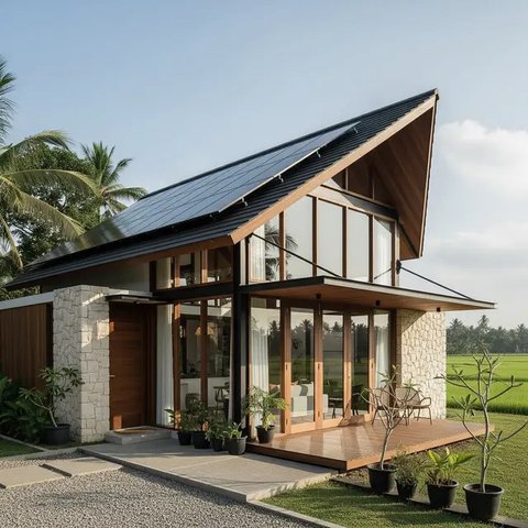 Model Rumah Sederhana Tapi Mewah dengan Atap Modern 2025 (Gemini AI)