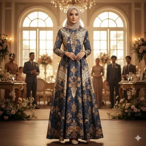 Model Gamis Batik Buat Kondangan (created by AI)