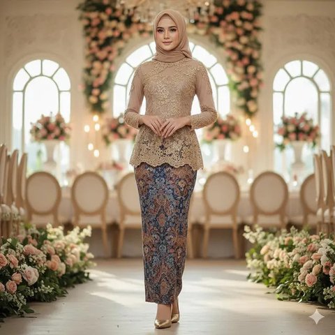 Model Gamis Batik Buat Kondangan (created by AI)