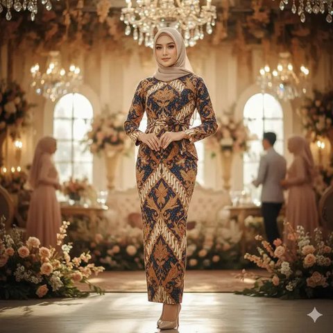 Model Gamis Batik Buat Kondangan (created by AI)