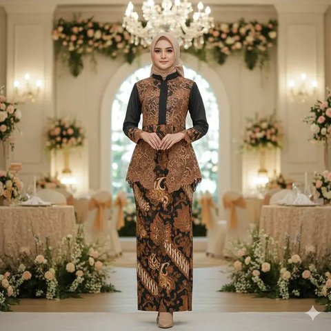 Model Gamis Batik Buat Kondangan (created by AI)