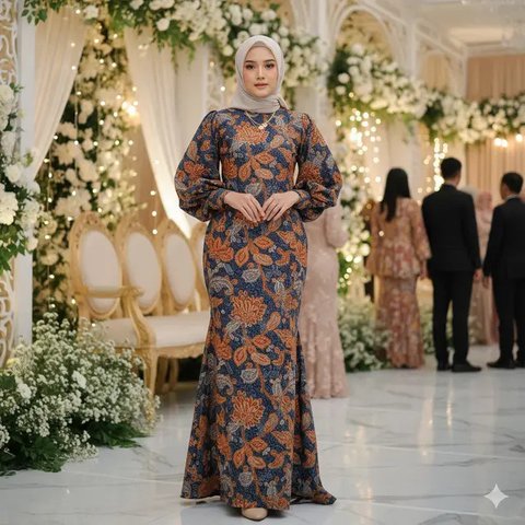 Model Gamis Batik Buat Kondangan (created by AI)
