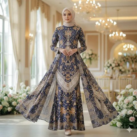 Model Gamis Batik Buat Kondangan (created by AI)