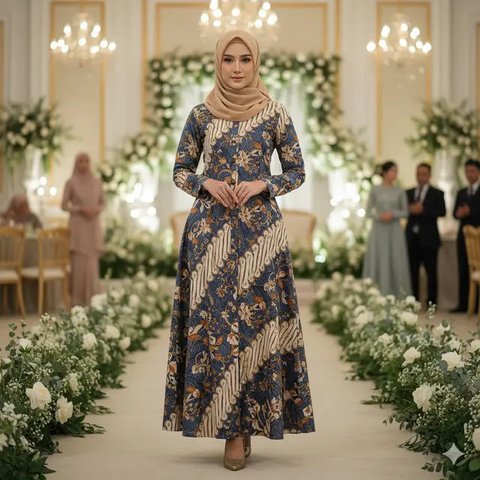 Model Gamis Batik Buat Kondangan (created by AI)