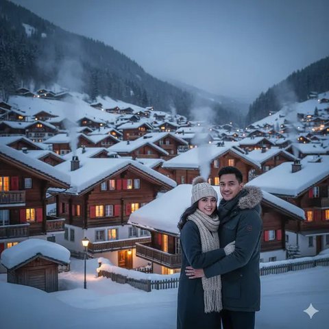7 Prompt Gemini AI Paling Viral untuk Edit Foto Liburan di Swiss, Tampilan Sinematik Pegunungan Alpen hingga Danau Biru Ajaib (foto: Gemini AI)