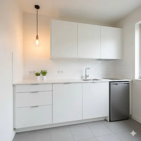 Desain Dapur Kecil di Rumah Subsidi. Gemini