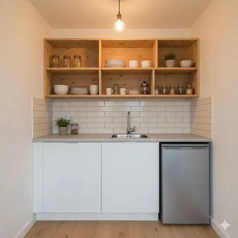 Desain Dapur Kecil di Rumah Subsidi. Gemini