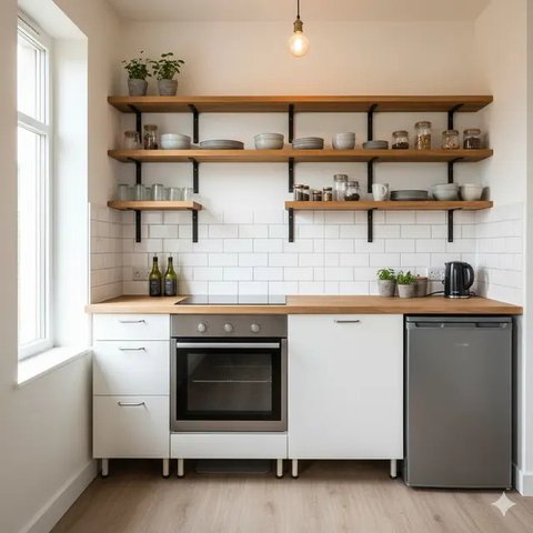 Desain Dapur Kecil di Rumah Subsidi. Gemini