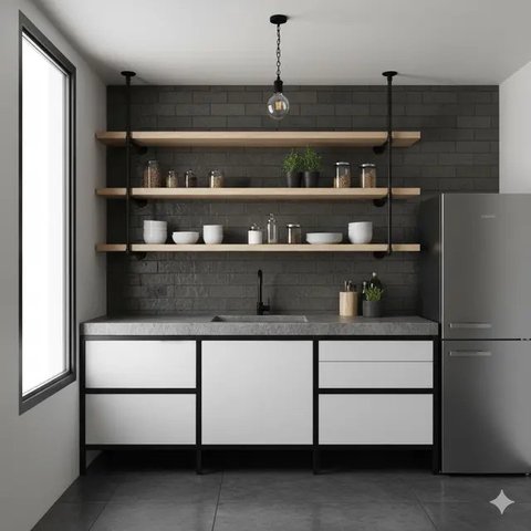 Desain Dapur Kecil di Rumah Subsidi. Gemini