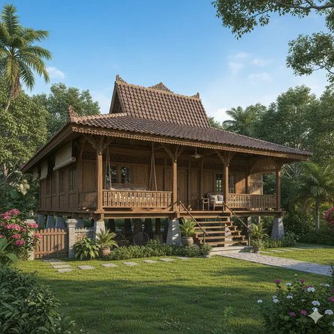 Model Rumah Sederhana di Kampung yang Elegan. Gemini