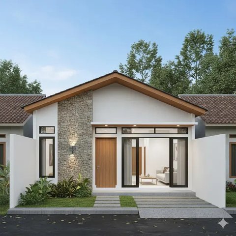 Model Rumah Sederhana di Kampung yang Elegan. Gemini
