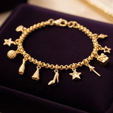 Gelang Charm Personal/Model Gelang Emas 22 Karat 3 Gram (Sumber: gemini.com)