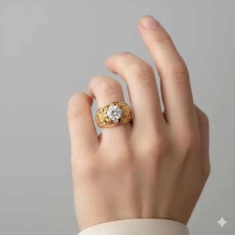 Model Cincin Emas 24 Karat 5 Gram Motif Vintage