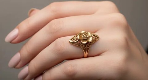 Model Cincin Emas 24 Karat 5 Gram Motif Vintage