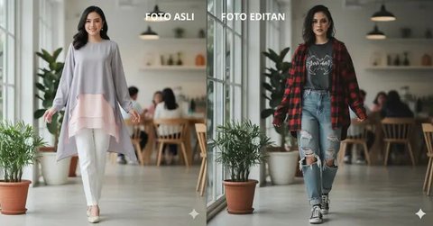Prompt Gemini AI Edit Foto Gaya Retro 90-an (Foto: Gemini AI)