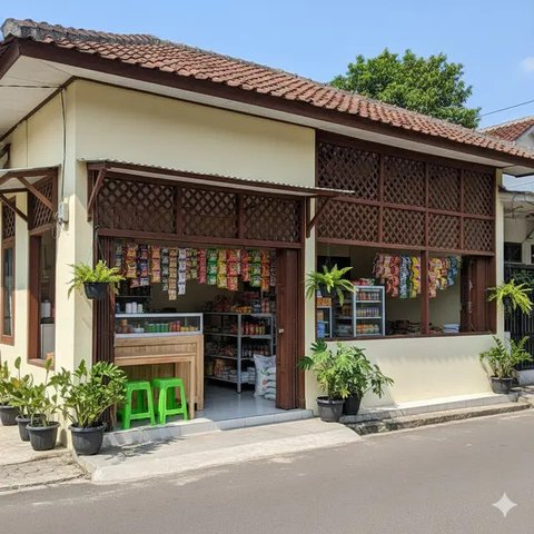7 Desain Warung Sembako Anti Panas, Inspirasi Toko Kecil yang Tetap Adem dan Rapi (foto: Gemini AI)