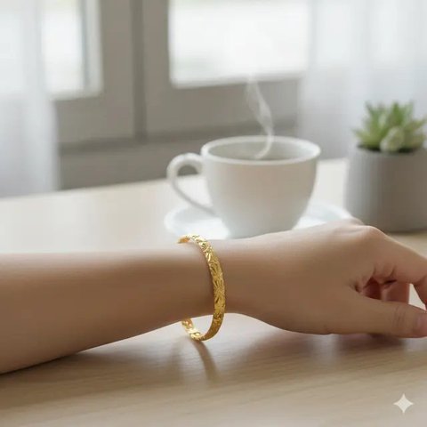 Model Gelang Emas 24 Karat 15 Gram sebagai Hadiah Pernikahan. Foto: Gemini