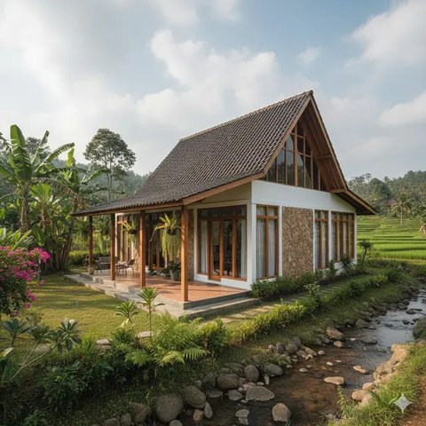7 Model Rumah Modern yang Sederhana tapi Nyaman di Desa, Perpaduan Gaya Kekinian dan Suasana Asri (sumber:AI)