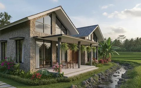 7 Model Rumah Modern yang Sederhana tapi Nyaman di Desa, Perpaduan Gaya Kekinian dan Suasana Asri (sumber:AI)