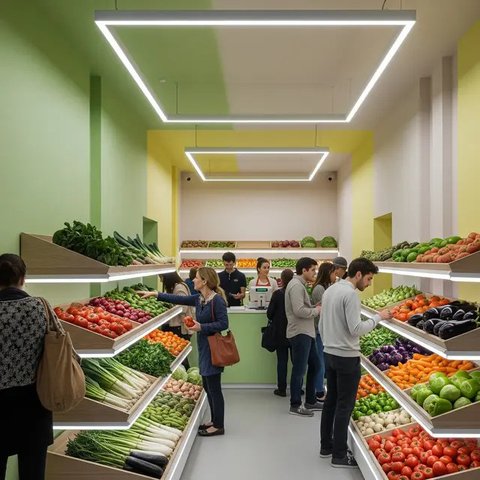 Desain Warung Sayur Minimalis Ramai Pengunjung (AI)