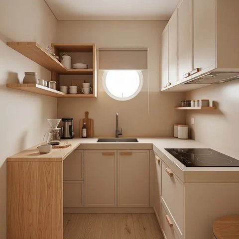 Dapur Kecil Ala Cafe Mini di Rumah Kontrakan Budget 20 Juta (AI)