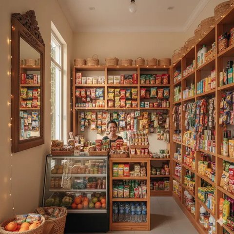 Inspirasi Warung Kelontong dengan Ruangan Terbatas (created by AI)