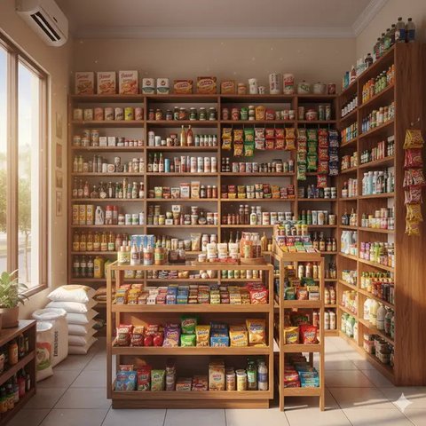 Inspirasi Warung Kelontong dengan Ruangan Terbatas (created by AI)