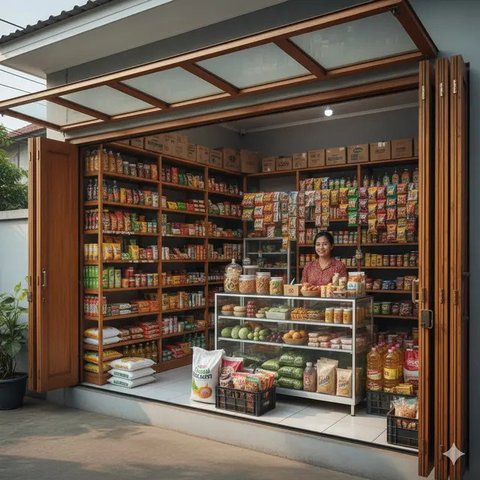Inspirasi Warung Kelontong dengan Ruangan Terbatas (created by AI)