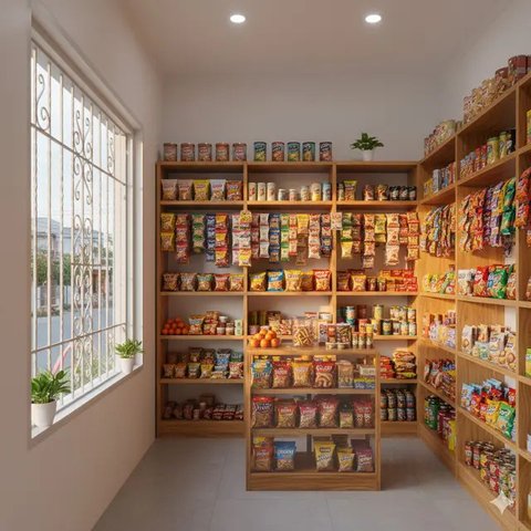 Inspirasi Warung Kelontong dengan Ruangan Terbatas (created by AI)