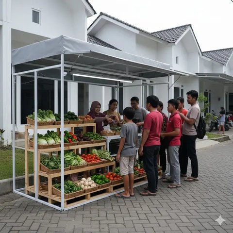 Desain Warung Sayur Modern Minimalis (AI)