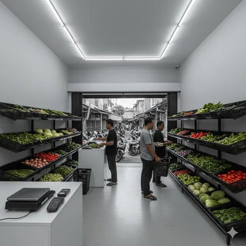 Desain Warung Sayur Modern Minimalis (AI)